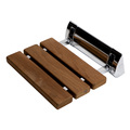 Alfi Brand Polished Chrome 14" Folding Teak Wood Shower Seat Bench ABS14-PC